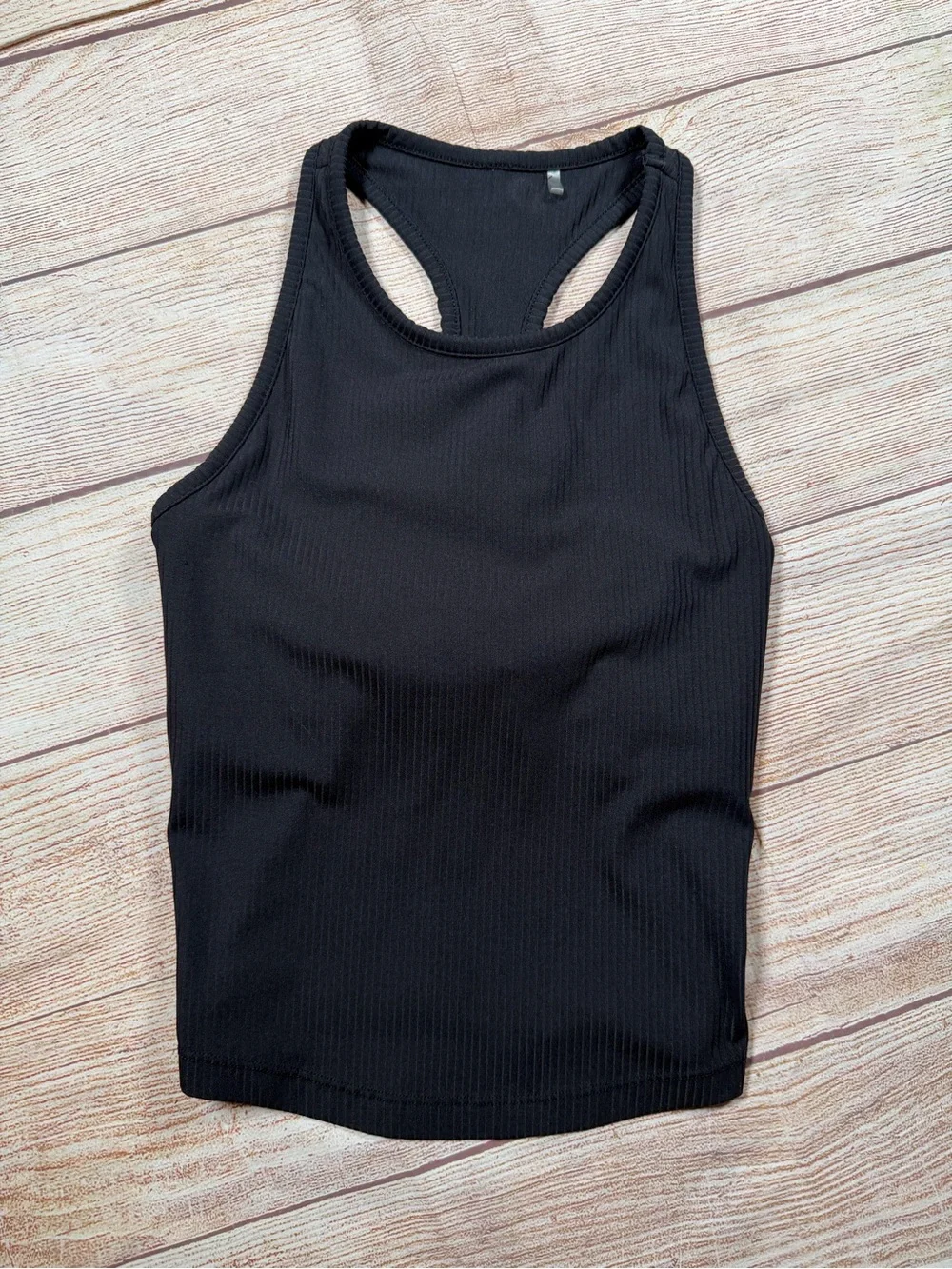 LSKD Ribbed Black Racerback Crop Top - Picture 1 of 6